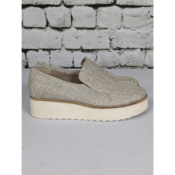 VINCE Natural Linen Zeta Tweed Platform Loafer - Picture 2 of 9